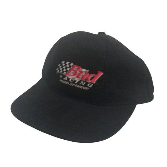Vintage 90's Budweiser Racing-Strapback Hat-Bud Racing Proud Sponsor/Flag Logo - Picture 9 of 11
